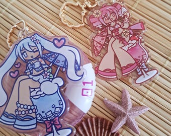 Vocaloid Hatsune Miku Kasane Teto Summer Melon Soda Keychains 2.0!