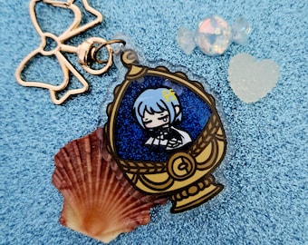 Puella Magi Madoka Magica Soul Gem Glitter Filled Keychains