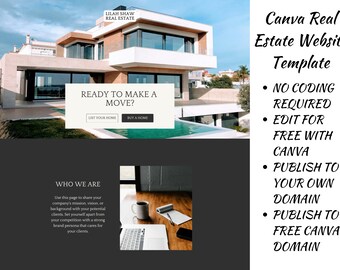 Real Estate Canva Website | Canva Website Template | Realtor Marketing