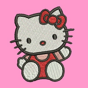 Cute Hi Kitty Embroidery Design