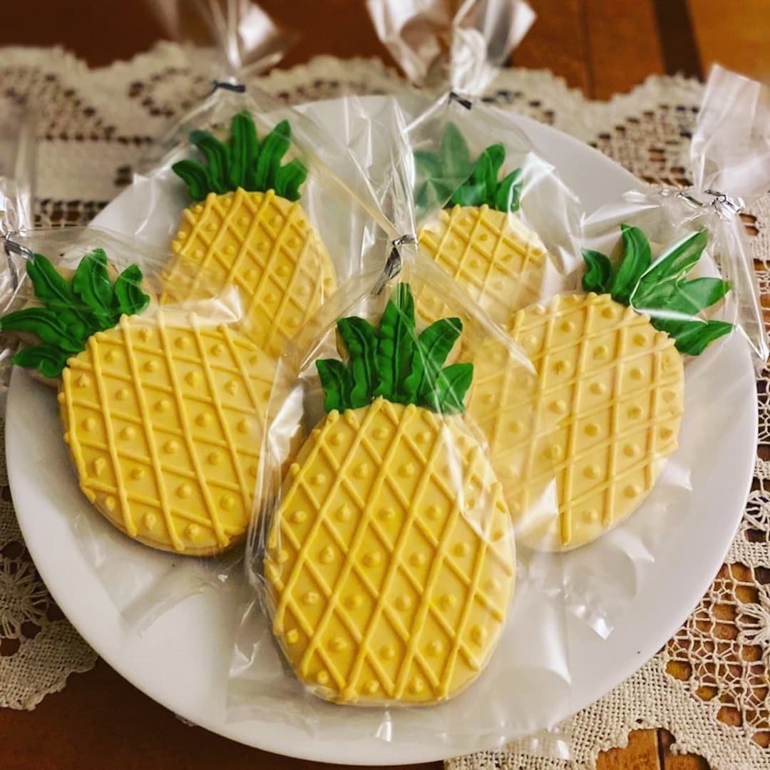 Large Pineapple Sugar Cookies Etsy