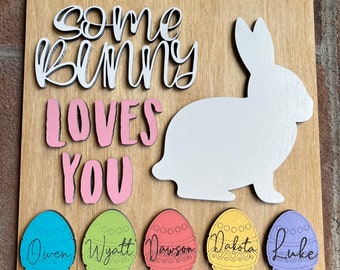 Family easter bunny SVG Glowforge Digital File Only family sign SVG easter Our Family 3D Laser File family Glowforge File Family Name SVG