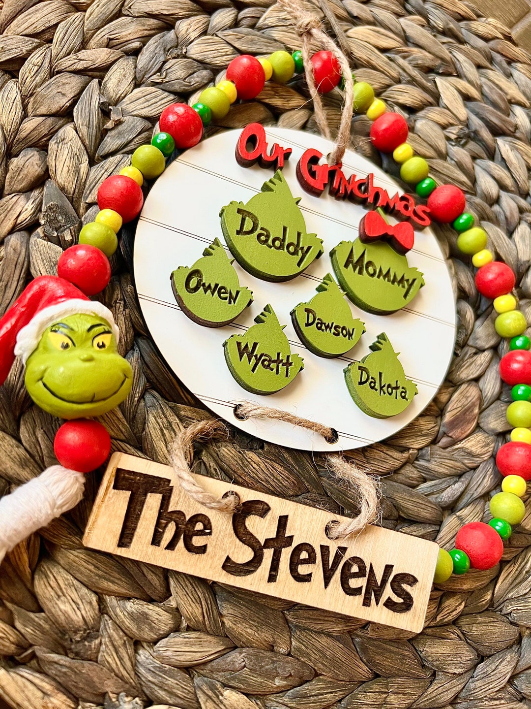 Grinch Christmas, 1-9 Grinches Ornament, Personalized SVG, Laser File ...