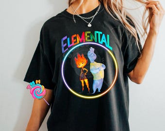 Archivos PNG de círculos de neón elementales, PNG de películas de fuego y agua, PNG de películas para niños para camisetas DTF y sublimación