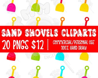 Sommer Schaufel Clipart Bundle von Hand gezeichnet, schwimmen sicher Clipart für die digitale Nutzung, TMM Digital Designs