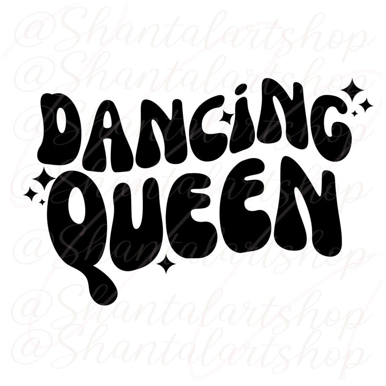 Dancing Queen, Dancing, Dance Wavy Text PNG File, Perfect for Decals
