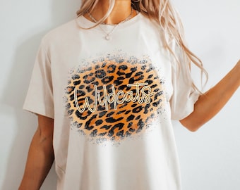 Estampado de leopardo de los Wildcats png, espíritu escolar png, equipo de los Wildcats png, equipo escolar png para camisetas de sublimación y DTF
