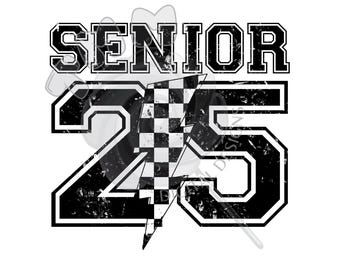 Senior 25 karierte Schraube PNG Datei für Sublimation und DTF TMM Digital Designs