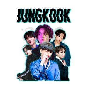 Fichier PNG BTS vintage brillant JUNGKOOK parfait pour les décalcomanies Sublimation, transferts, T-shirts, tasses et plus