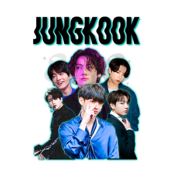 JUNGKOOK glowing vintage BTS PNG File perfect for decals Sublimation, Transfers, T-Shirts, Cups and More