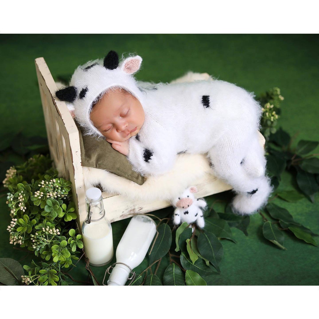 Newborn Cow Costume. Cow Overalls Set. Cow Hat and Toy. Etsy