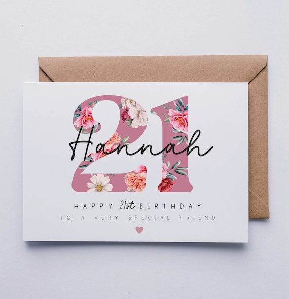 Happy 21st Birthday Hannah Choose The Cats Any Age Birthday Card For
