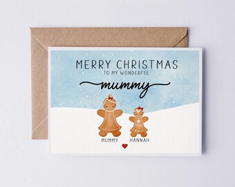 Mummy Christmas card, personalised Christmas card, Merry Christmas mummy, Xmas card to mummy, from both of us