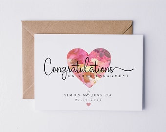 Congratulations on your engagement card, personalised engagement card, on your engagement card, engagement card to friends