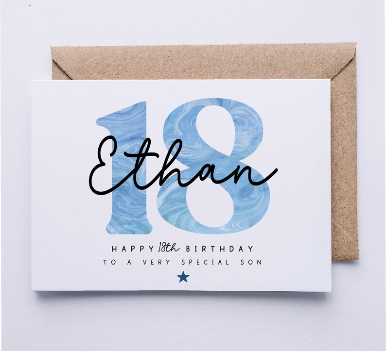 18th Birthday Card, Personalised 18th Birthday Card for Him, Son ...