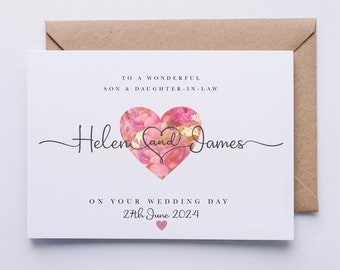 Wedding card for son and daughter-in-law, daughter and son in law wedding card