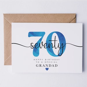 Grandad 70th birthday card, 70th birthday card for grandpa, personalised birthday card for grandad 70th birthday