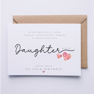 Tarjeta de cumpleaños para hija, tarjeta personalizada, tarjeta de cumpleaños para hija