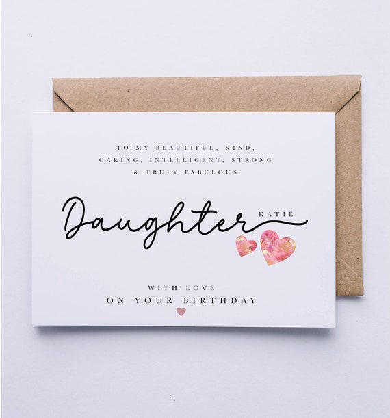 Daughter birthday card, personalised card, birthday card for Daughter