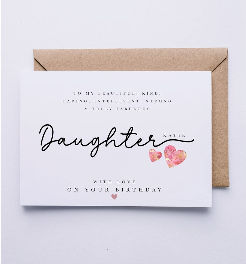 Daughter birthday card, personalised card, birthday card for Daughter image 1