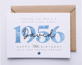 70th birthday card, personalised 70th birthday card for him, friend, uncle, brother, husband, godfather, dad, grandad,card, seventy
