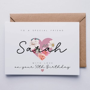 Personalised birthday card for her, card for granddaughter, daughter, niece, friend , sister, mum, great nana, 18th, 21st, 30th, 50th, 60th