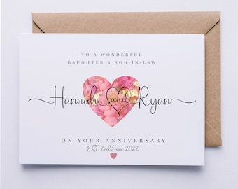 20th Daughter And Son-in-Law Anniversary Card Contemporary Hearts Milos Gallery - View #12