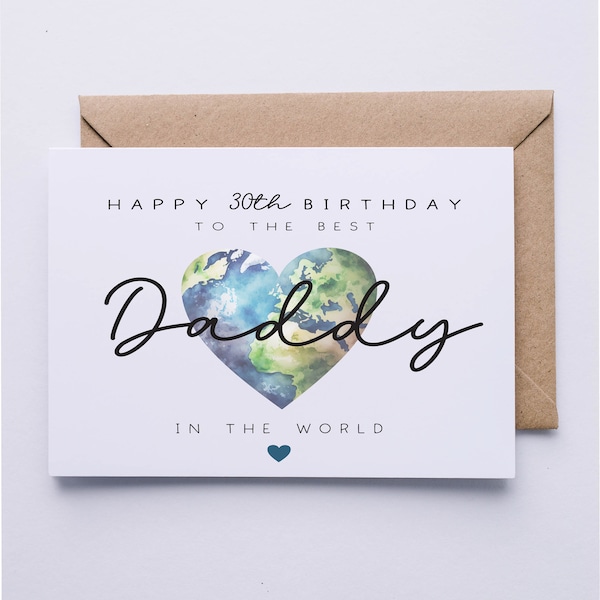 Best daddy in the world card, Birthday card for daddy, 30th birthday card for daddy, 40th, 50th, daddy birthday card, Best Daddy