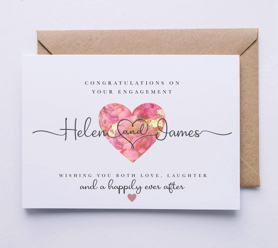 Engagement card, personalised card, congratulations on your engagement card, you’re Engaged card, simple, pretty,
