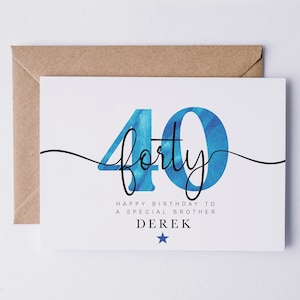 40th birthday card for him, personalised 40th birthday card, 40th birthday card for brother, uncle, son, fiancé , nephew, husband, friend