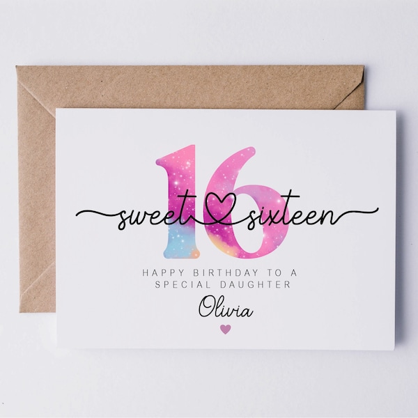 Happy Birthday Card 16 Daughter - Etsy UK
