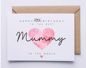Carte de la meilleure maman du monde, carte d'anniversaire pour maman, carte d'anniversaire de 30e anniversaire pour papa, 40e, 50e, carte d'anniversaire de maman, meilleure maman