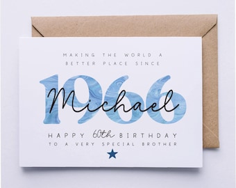 60th birthday card, personalised 60th birthday card for him, friend, uncle, brother, husband, godfather, dad, grandad, card, sixty