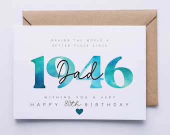 80th birthday card for Dad, Dad 80th birthday card