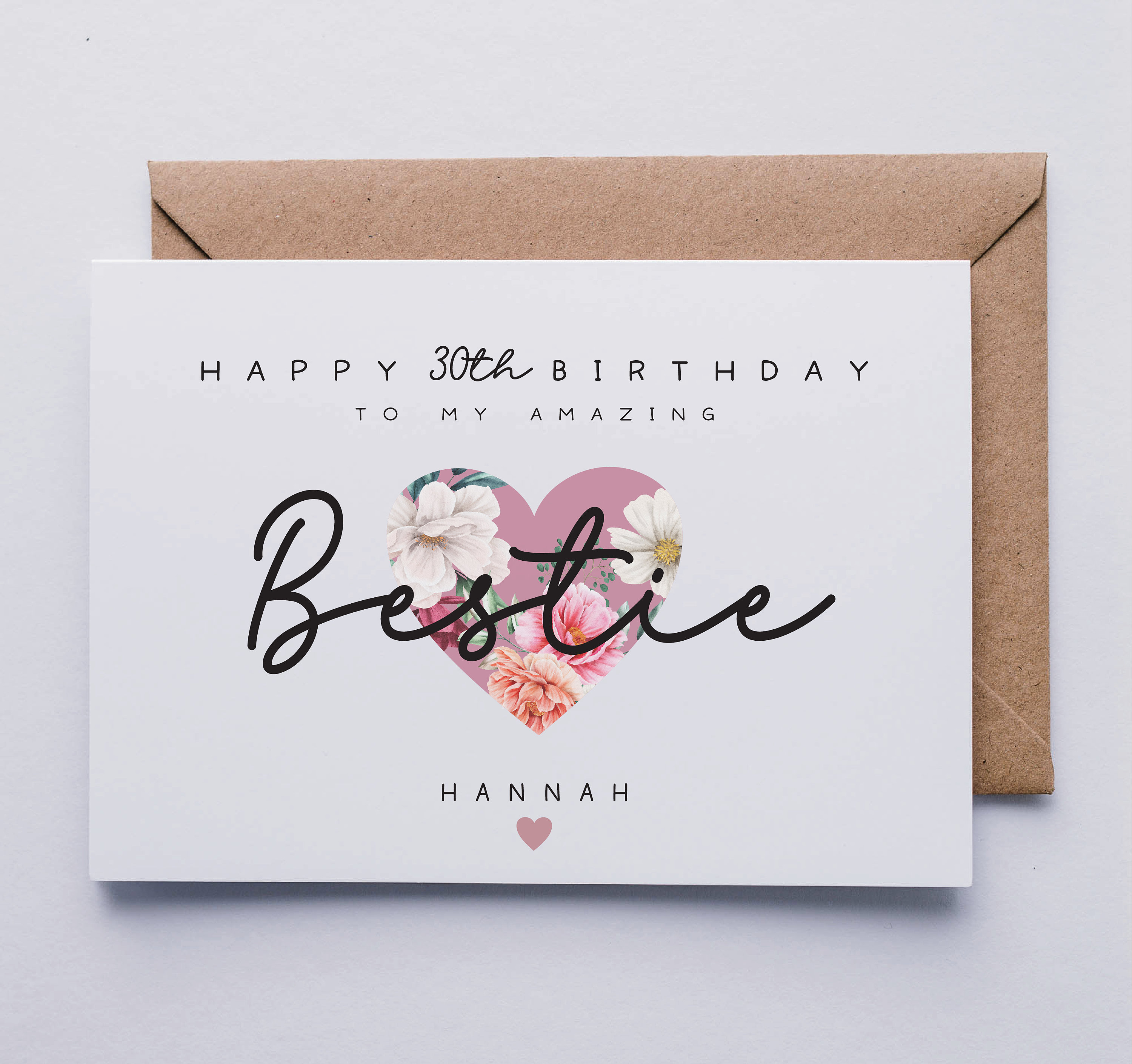 Bestie Birthday Card, Best Friend Card, Card for Bestie, Personalised ...