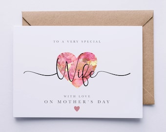 Wife Mother's Day card, Mothers day card for Fiancée, girlfriend mother day card,  to a special Wife