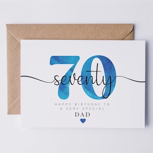 Dads 70th birthday card, 70th birthday card for Dad, personalised birthday card for Dads 70th birthday