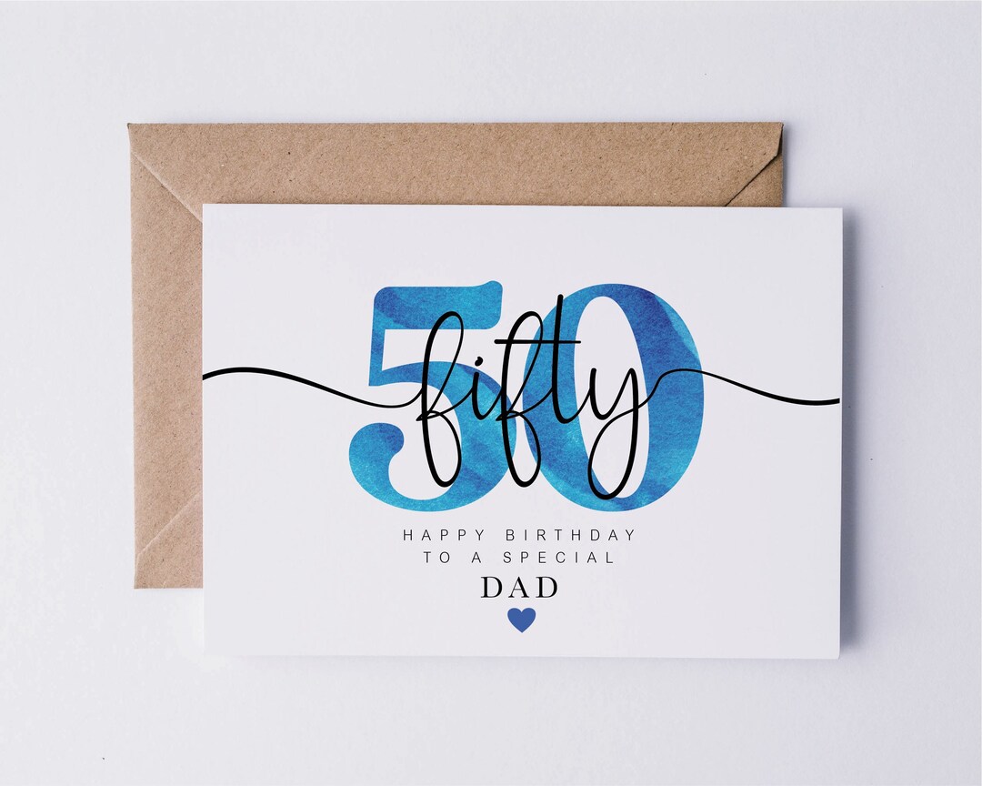 Dads 50th Birthday Card, 50th Birthday Card for Dad, Personalised Birthday Card for Dads 50th