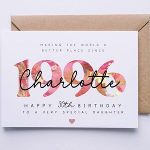 30th birthday card, card for her, personalised card, 30th birthday card for daughter, granddaughter, niece, sister, goddaughter, friend, zdjęcie 2