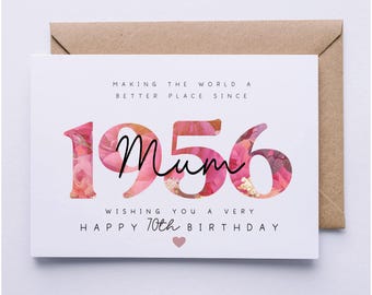 70th birthday card for Mum, Mum 70th birthday card