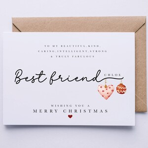 Best friend Christmas card, personalised, xmas card for Best friend, amazing Best friend