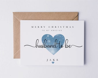 Christmas card for husband to be, personalised Christmas card, Merry Christmas to a special husband to be, Christmas card for fiancé