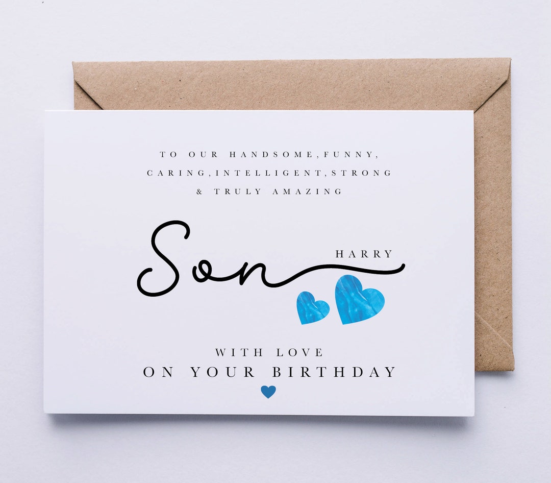 Son Birthday Card, Personalised Card, Birthday Card for Son - Etsy UK