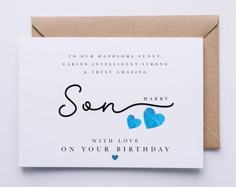 Son birthday card, personalised card, birthday card for Son