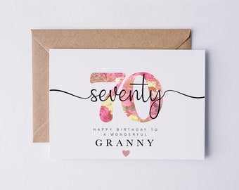 Gran 70th Birthday Card Happy Birthday 70 to the Best - Etsy UK