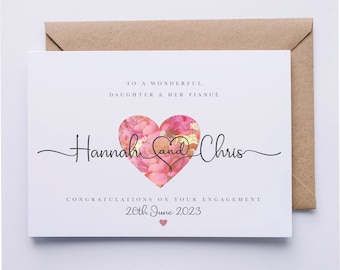 Engagement card for daughter and her fiancé, daughter & fiancé Engagement  card