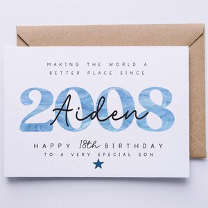 Personalised 18th birthday card for him, 18th birthday card for son, friend, nephew, cousin, brother, grandson, godson, eightieth card image 2