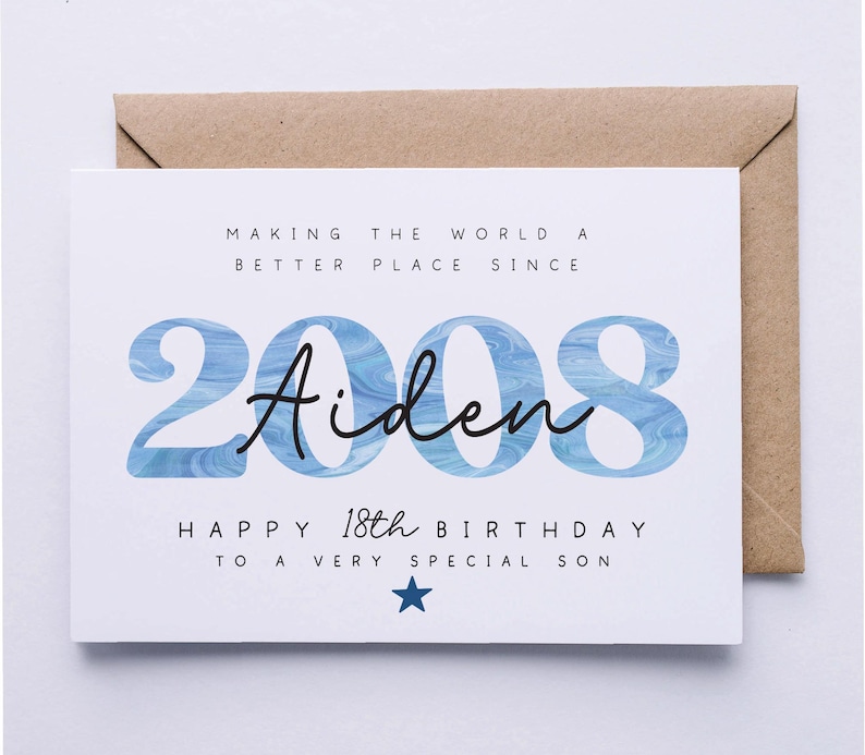 Personalised 18th birthday card for him, 18th birthday card for son, friend, nephew, cousin, brother, grandson, godson, eightieth card image 2
