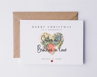 Personalised Christmas card for Sister and brother-in-law, sister and brother in law  Christmas card