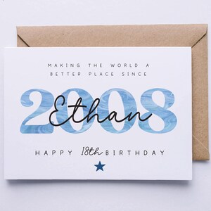 Personalised 18th birthday card for him, 18th birthday card for son, friend, nephew, cousin, brother, grandson, godson, eightieth card image 3